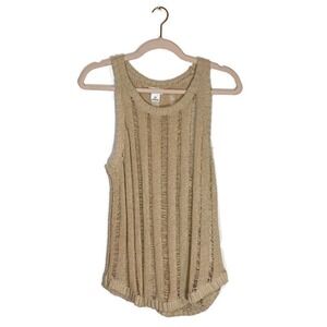 Club Monaco Crochet Tunic Tank Top Size Small Cream Knitted Beach Cover Up